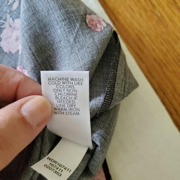 J Jill Prairie Farm Black Floral Button Up Midi Dress Medium - Picture 12 of 16